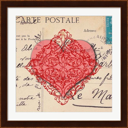 Framed Le Coeur d&#39;Amour I Print