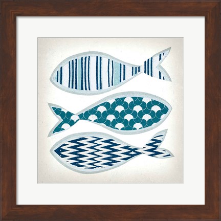 Framed Fish Patterns I Print