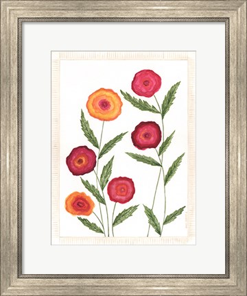 Framed Bright Poppies II Print