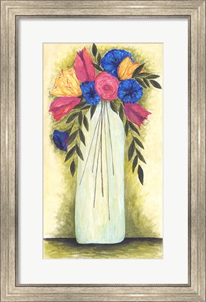 Framed Abstract Flowers II Print