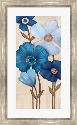 Framed Fleurs Bleues I Print