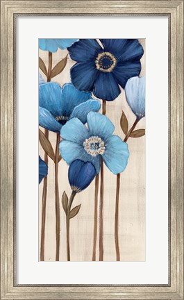 Framed Fleurs Bleues II Print