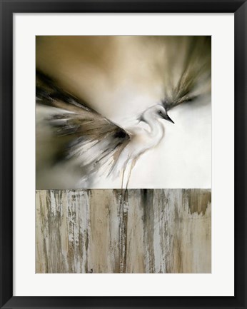 Framed Moonlight Landing &amp; the Egret Print