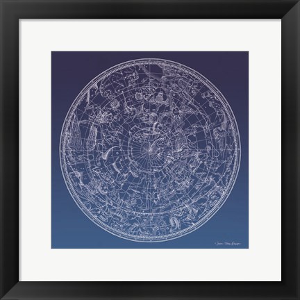 Framed Constellations Map II Print