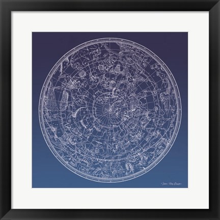 Framed Constellations Map II Print