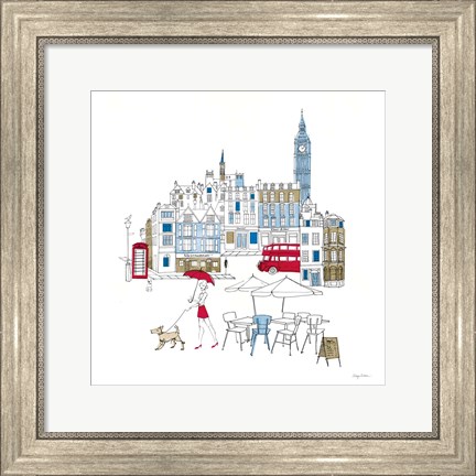 Framed World Cafe I London Color Print