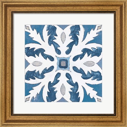 Framed Gypsy Wall Tile 10 Blue Gray Print
