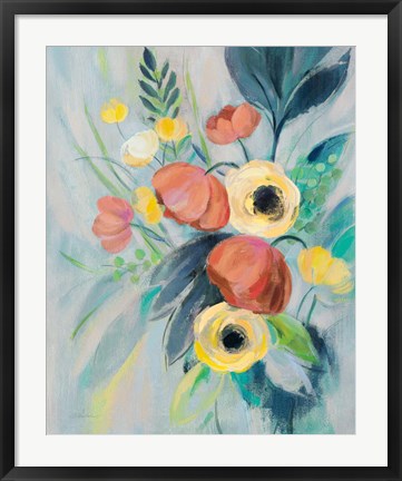 Framed Colorful Elegant Floral II Print