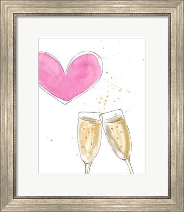 Framed Champagne Heart Print