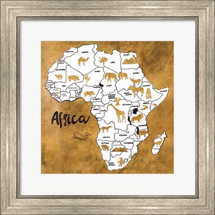 Framed Africa Map Print