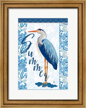 Framed Summer Heron Print