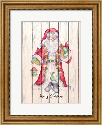 Framed Santa &amp; Cardinal I Print
