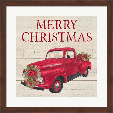 Framed Home for the Holidays - Red Truck Print