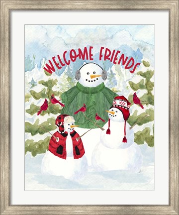 Framed Snowman Christmas portrait II Print