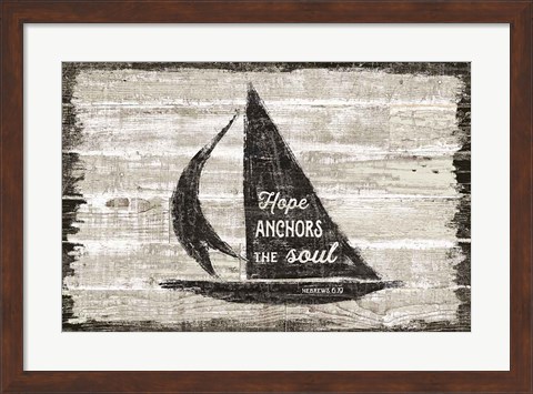 Framed Driftwood Coast Scripture II Print