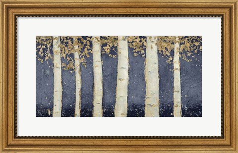 Framed Magnificent Birch Grove Indigo Crop Print