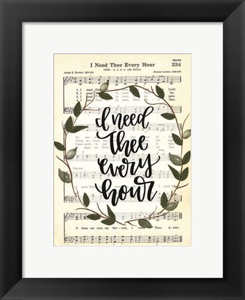 Framed I Need Thee Every Hour Print