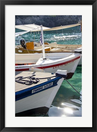 Framed Workboats of Corfu, Greece I Print