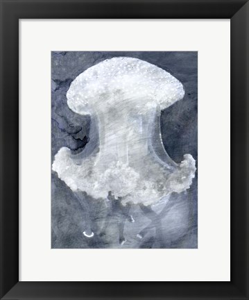 Framed Indigo Jellyfish II Print