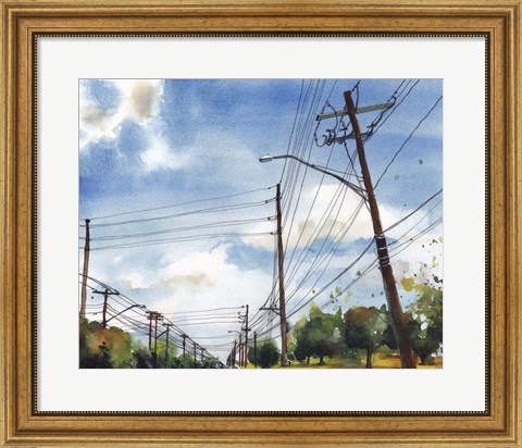 Framed Urban Lines &amp; Poles III Print