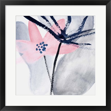 Framed Pink Water Lilies II Print