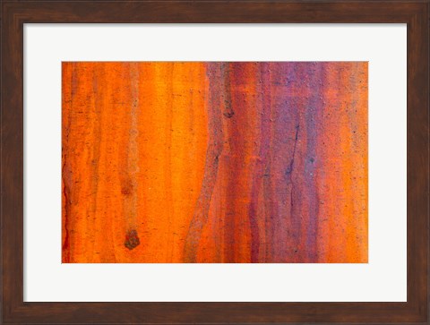 Framed Details Of Rust And Paint On Metal 5 Print