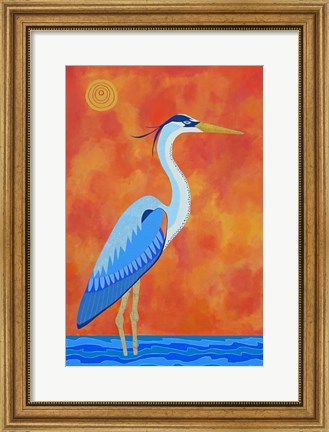 Framed Blue Heron Print