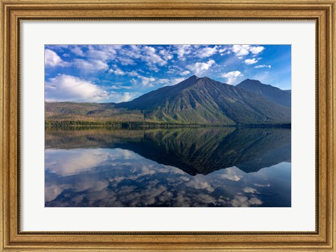 Framed Stanton Mountain Over A Calm Lake Mcdonald In Glacier National Park, Montana Print
