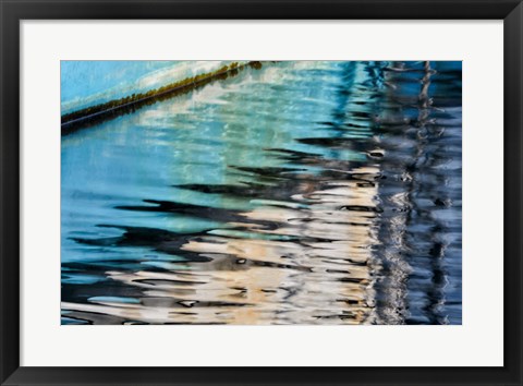 Framed Fishing Boat Colors Reflected In Charleston Marina, Oregon Print