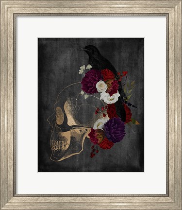 Framed Skull Raven Print