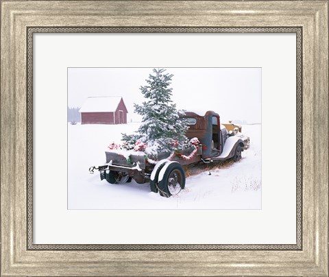 Framed Christmas Truck Print
