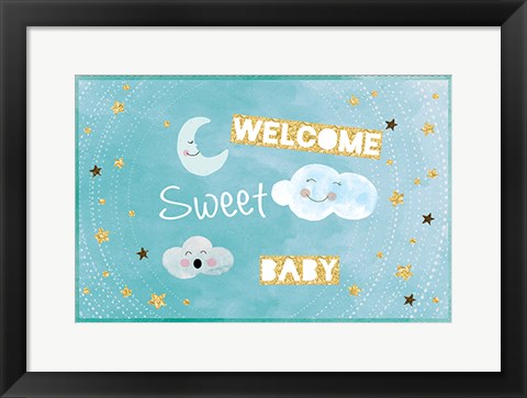 Framed Welcome Sweet Baby Print