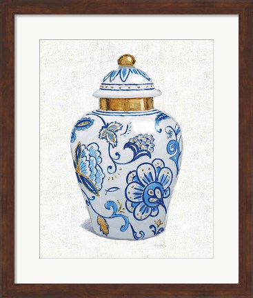 Framed Flora Chinoiserie II Textured Print