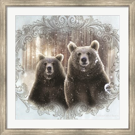 Framed Enchanted Winter Bears Print