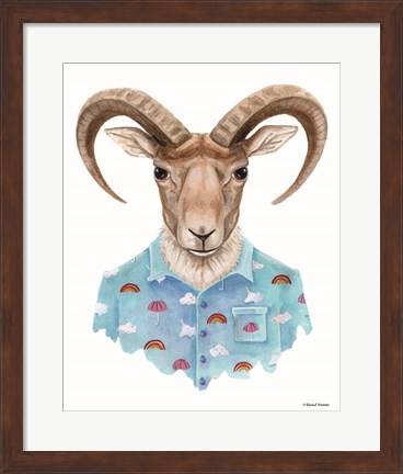 Framed Uriel in a Unicorn Shirt Print