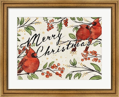 Framed Christmas Lovebirds VIII Crop Print