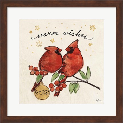Framed Christmas Lovebirds IX Print