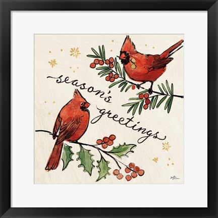 Framed Christmas Lovebirds X Print