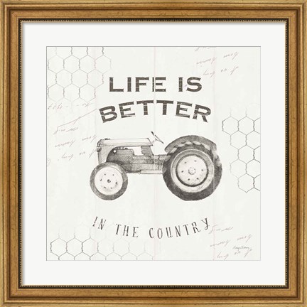 Framed Life at Home II on Chicken Wire Background Print