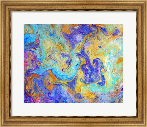 Framed Colorful Mixed Paint Print