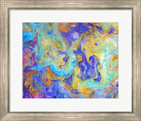 Framed Colorful Mixed Paint Print