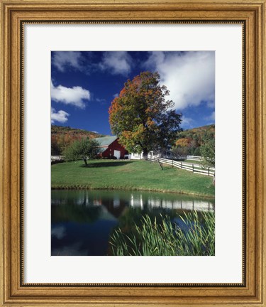 Framed Autumn Farm Scene Eaton Center Nh Print
