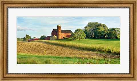 Framed Field With Silo And Barn In The Background, Ohio Print