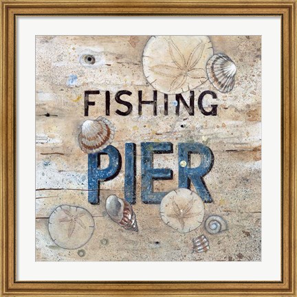 Framed Fishing Pier Print
