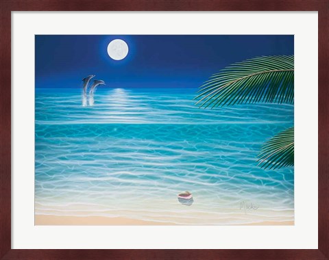 Framed Moonlit Palms Print