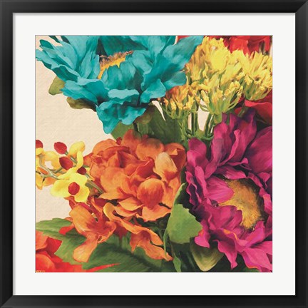 Framed Pop Art Flowers I Print