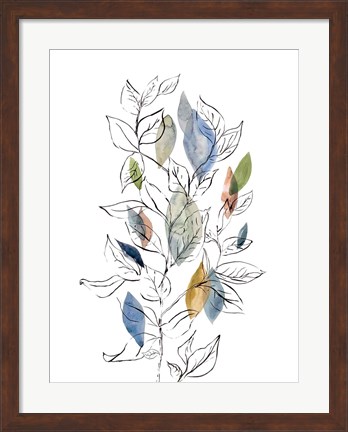 Framed Spring Leaves II Print