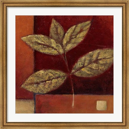 Framed Crimson Leaf Study II Print