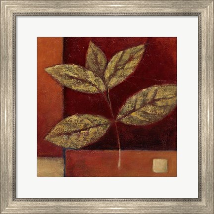Framed Crimson Leaf Study II Print