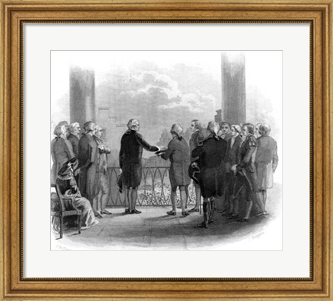 Framed 1789 Inauguration Of George Washington As First President Of The USA Print